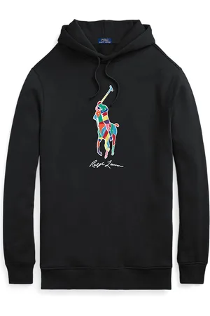 Ralph Lauren Velké Velikosti Mikina s kapucí a natištěným hráčem pola