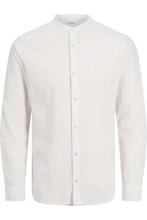 JACK & JONES Velké Velikosti Jednobarevná košile se lnem a stojáčkem