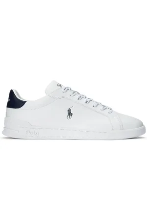 Ralph Lauren Velké Velikosti Kožené tenisky Heritage Court II s vyrytým jezdcem pola