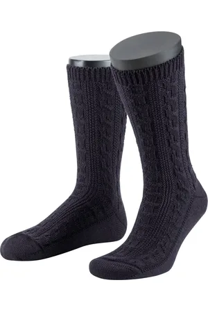 LUSANA Velké Velikosti Krojové ponožky, směs s vlnou merino