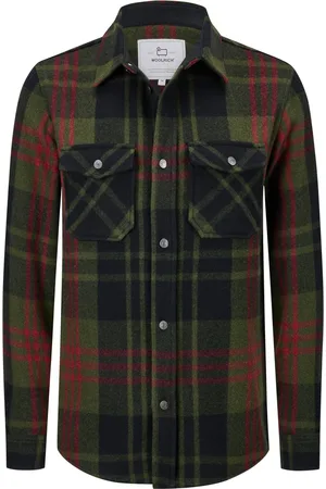 Woolrich Velké Velikosti Svrchní košile s tartanovým vzorem ze směsi vlny