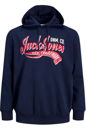 JACK & JONES Velké Velikosti Mikina s kapucí, s velkým potiskem značky na hrudi