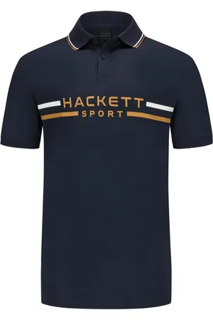 Hackett Velké Velikosti Strečové polo tričko s pogumovaným potiskem značky