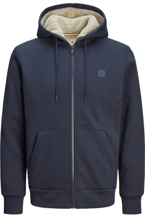 JACK & JONES Velké Velikosti Mikina s kapucí na zip a plyšovou podšívkou