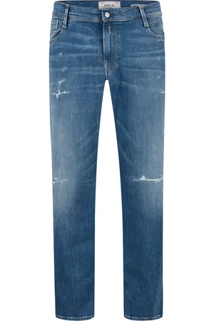 Replay Velké Velikosti Džíny s pěti kapsami Anbass s detaily poničení, slim fit