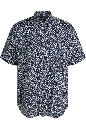 Tommy Hilfiger Velké Velikosti Košile s krátkým rukávem, z bavlny a lnu, s vyšitým logem