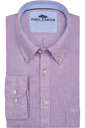 Fynch-Hatton Velké Velikosti Lněná košile s propínacím límečkem (button-down)
