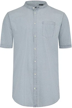 JP 1880 Velké Velikosti Vzorovaná košile s krátkým rukávem a stojáčkem, modern fit