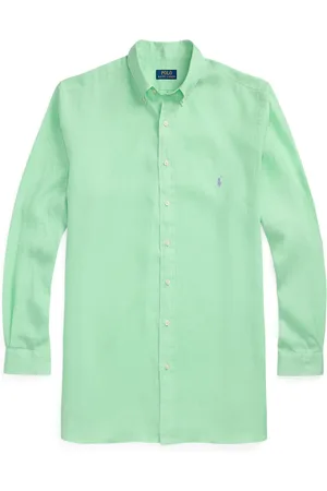 Ralph Lauren Velké Velikosti Lněná košile s nášivkou s logem