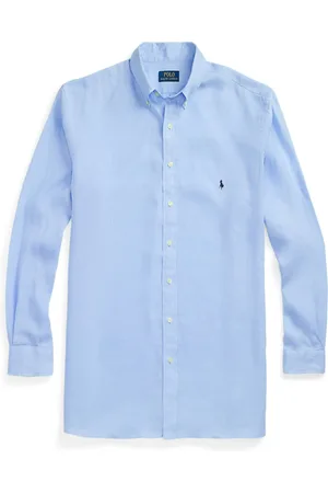 Ralph Lauren Velké Velikosti Lněná košile s nášivkou s logem