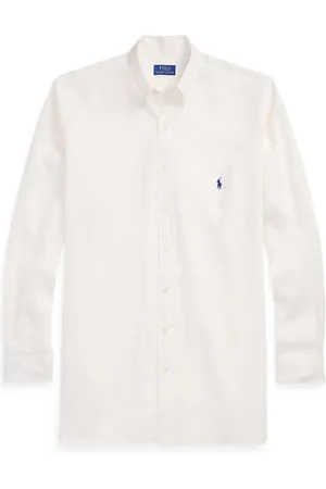 Ralph Lauren Velké Velikosti Lněná košile s nášivkou s logem