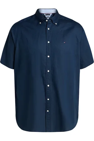 Tommy Hilfiger Velké Velikosti Košile s krátkým rukávem, z bavlny a lnu, s vyšitým logem