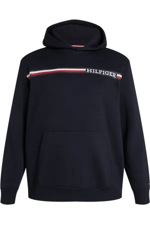 Tommy Hilfiger Velké Velikosti Hebká mikina s kapucí a proužky typickými pro značku