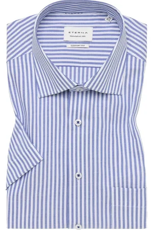 ETERNA Velké Velikosti Bavlněná košile s krátkým rukávem, s proužky, comfort fit