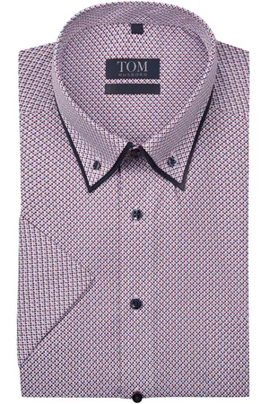 Tom Rusborg Velké Velikosti Nemačkavá košile s krátkým rukávem a dvojitým propínacím límečkem (button-down), comfort fit
