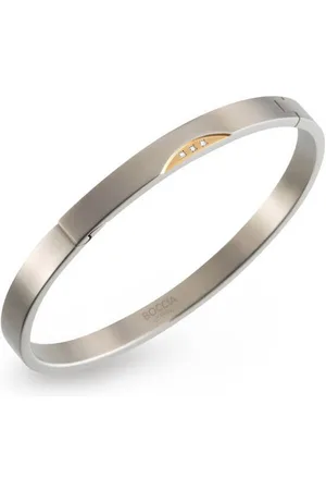 Boccia Titanium Pevný titanový náramek s diamanty 03006-03