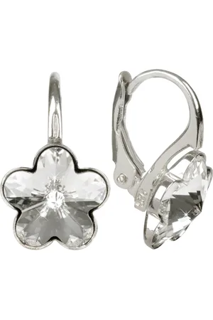 Levien Dívčí stříbrné náušnice Flower Crystal
