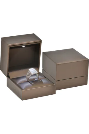 JK Box Luxusní LED osvětlená koženková krabička na prsten ZK-2/L/A21