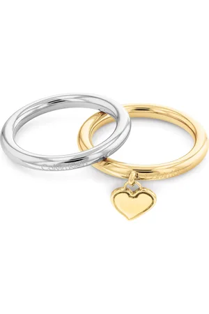 Calvin Klein Romantická bicolor souprava ocelových prstenů Captivate 35000326 52 mm
