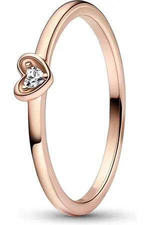 PANDORA Nádherný bronzový prsten se zirkonem Rose 182495C01 56 mm