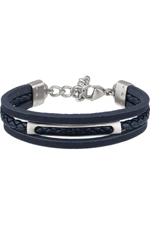 Breil Modrý kožený náramek B Mix TJ3087