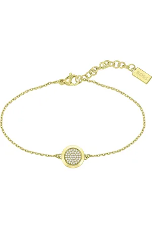 HUGO BOSS Nádherný pozlacený náramek s krystaly Medallion 1580301