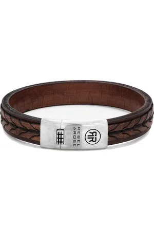 Rebel & Rose Pánský kožený náramek Stranded Cognac RR-L0079-S 19 cm - L