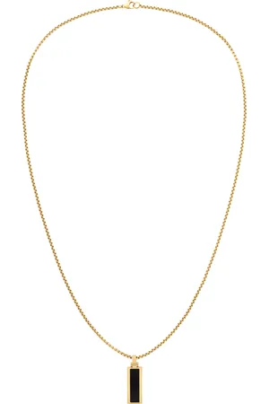 Tommy Hilfiger Originální pozlacený náhrdelník s onyxem 2790541