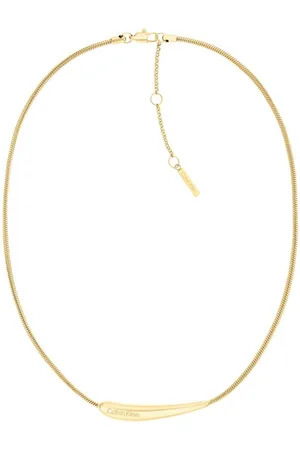 Calvin Klein Nězný dámský pozlacený náhrdelník z oceli Elongated Drops 35000339