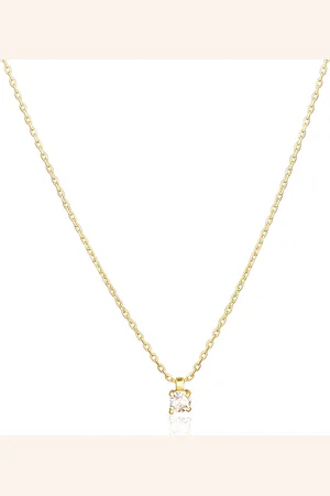 JVD Minimalistický pozlacený náhrdelník se zirkonem SVLN0448XH2GO05