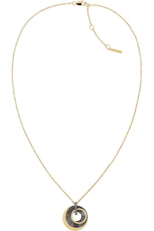 Calvin Klein Luxusní pozlacený náhrdelník z oceli s krystaly 35000158
