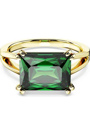 Swarovski Luxusní pozlacený prsten s krystalem Matrix 56771 50 mm