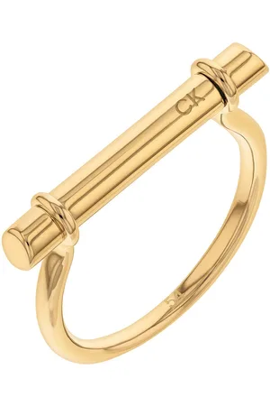 Calvin Klein Minimalistický pozlacený prsten Elongated Linear 35000024 56 mm