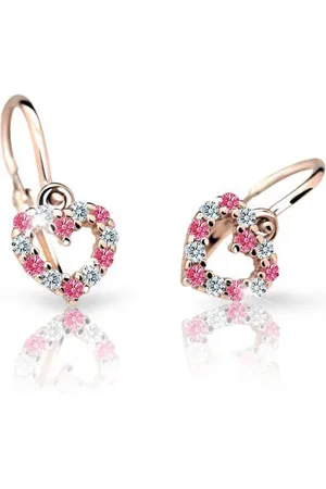 Cutie Jewellery Dětské náušnice z růžového zlata C2157-10-X-4 fuchsiová