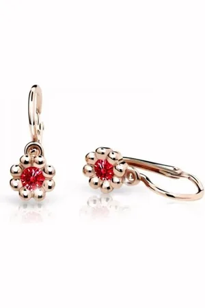 Cutie Jewellery Dětské náušnice z růžového zlata C2030-10-X-4 červená