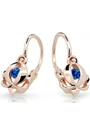 Cutie Jewellery Dětské náušnice z růžového zlata C2218-10-X-4 modrá