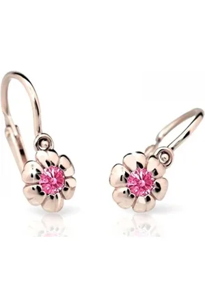 Cutie Jewellery Dětské náušnice z růžového zlata C2151-10-X-4 fuchsiová
