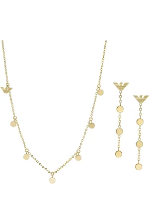 Emporio Armani Originální pozlacený set šperků EGS3064SET (náhrdelník, náušnice)