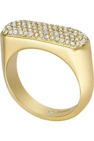 Fossil Elegantní pozlacený prsten s krystaly Vintage Twist JF04585710 49 mm