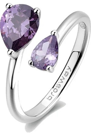 Brosway Stříbrný otevřený prsten Magic Purple Fancy FMP116 50 mm