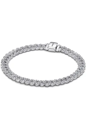 PANDORA Stříbrný náramek z kubánského řetízku Timeless 593008C01 18 cm