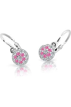 Cutie Jewellery Dětské náušnice z bílého zlata C2150-10-X-2 fuchsiová