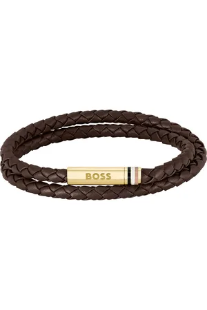 HUGO BOSS Dvojitý kožený náramek Ares 1580670 19 cm