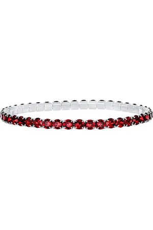Crystalp Elastický tenisový náramek s červenými krystaly Aura 22270.SCA.E