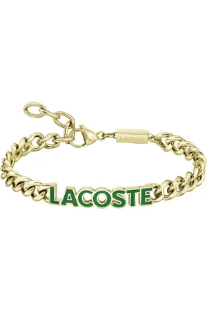 Lacoste Pozlacený pánský náramek z oceli Script 2040477