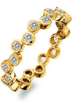 Hot Diamonds Luxusní pozlacený prsten s topazy a diamantem Gemstone DR294 55 mm