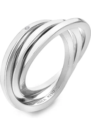 Hot Diamonds Trojitý stříbrný prsten s pravým diamantem Trio DR296 50 mm