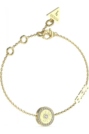 Guess Slušivý pozlacený náramek se zirkony Love JUBB04082JWYGS