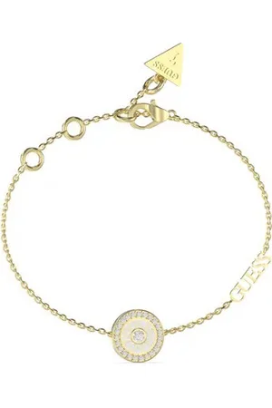 Guess Slušivý pozlacený náramek se zirkony Love JUBB04082JWYGWHS