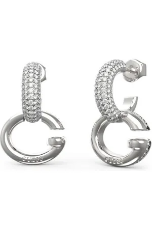Guess Fashion kruhové náušnice s krystaly Oh My G JUBE04521JWRHT/U